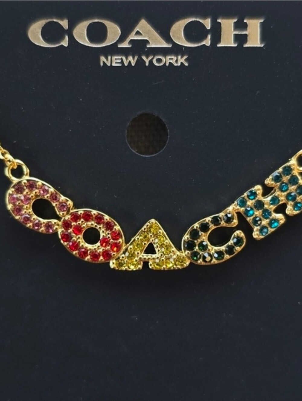 💛▪️Coach ▪️Multicolor Logo rainbow Necklace (MSRP $125)